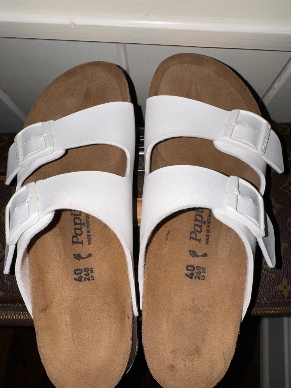 Birkenstock Papillio White Double Buckle Slide Sandals Size 10 40 Shoes